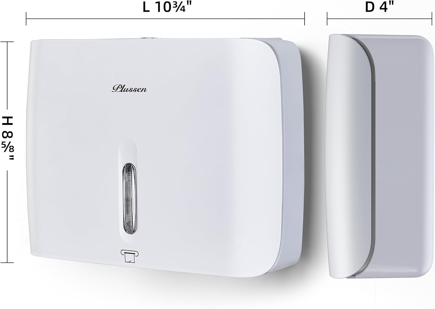 Commercial Paper Towel Dispenser Wall Mount with Key Pack of 2 Plastic 10⅞” Length X 8¼” Height X 3¾” Depth for Restroom
