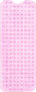 ENKOSI Bath Mat - Large Non Slip Bathtub & Shower Mat - Extra Long 40 x 16 Inch Bathroom Mats for Tub Nonslip Anti Slip Bathmats (40x16 Clear Pink 1-Pack)