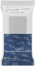Swanky Shoe Cleaner Wipes - Leather and Sneaker Cleaner, Removes Dirt, Grime and Stains, Quick & Easy Shoe Sole and Boot Cleaning Wipes, Essential Shoe Cleaning Supplies - Soft Wipes, 30 Count