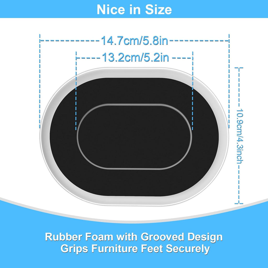 Upgrade Furniture Sliders, Furniture Sliders for Carpets, 4 PCS 5.8*4.3" Moving Pads With Anti-Slip Groove, Oval Furniture Moving Sliders for Easy Move Bed Tables Cabinet Heavy Duty, Protect Carpets