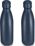 25oz Cola-Bottle Shaped Stainless Steel Leak-proof Water Bottle,Double Wall Vacuum Insulated Metal,Travel Mug For Sports Indoors & Outdoors,BPA-Free School Kids Flasks,Navy(2 Pack)