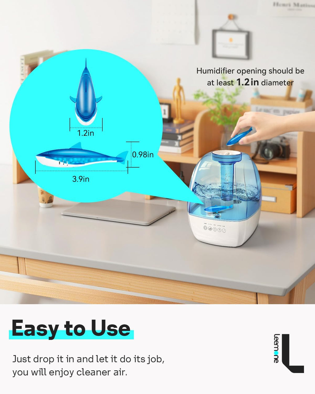 Leemone Humidifier Cleaner Shark, Demineralization Float Shark Compatible with All Humidifier and Fish Tank(6Pack)