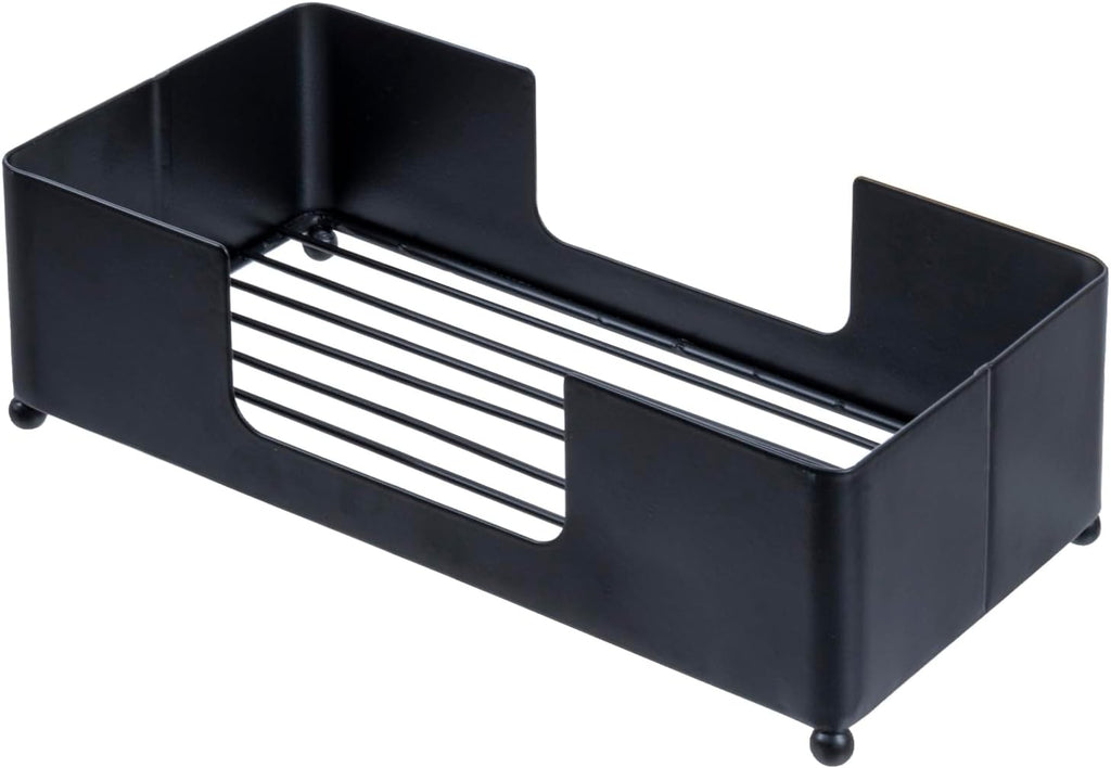 MyGift Modern Matte Black Metal Folded Paper Towel Holder for Commercial & Guest Bathroom, Sink Countertop or Vanity Table Disposable Napkin Storage Tray, Fits Multifold Towels up to 9.2 x 4.5 Inches
