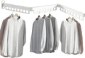 Clothes Drying Rack - Laundry Space Saver Wall Mounted, Retractable, Collapsible(Tri-Fold), White Color Rack Clothing (with Screws)