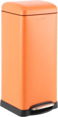 happimess HPM1007G Betty Retro 8-Gallon Step-Open Trash Can, Fingerprint Resistant, Modern, Minimalistic for Home, Kitchen, Laundry Room, Office, Bedroom, Bathroom, Carrot Cake