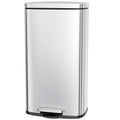 AthLike Trash Can, Stainless Steel Kitchen Garbage Can, Step Waste Bin with Hinged Lid and Removable Inner Bucket, Soft-Close, Dustbin for Bathroom Bedroom Living Room Home (Silver, 13.2 Gal)