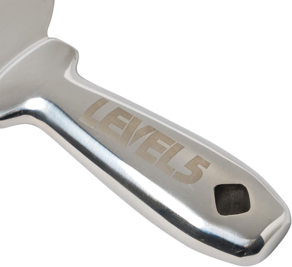 4" All Stainless Steel Joint Knife - LEVEL5 | Professional Grade Putty Blade, Premium Polished All-Metal, Precision Ground Edge, Ergonomic, Corrosion Resistant | 5-404
