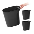 IRIS USA Small Trash Can Wastebasket with Handle, 6 Gallon / 24 Quart, 3-Pack, for Bathroom, Office, Bedroom, Under Sink, Kitchen, Garbage - Black