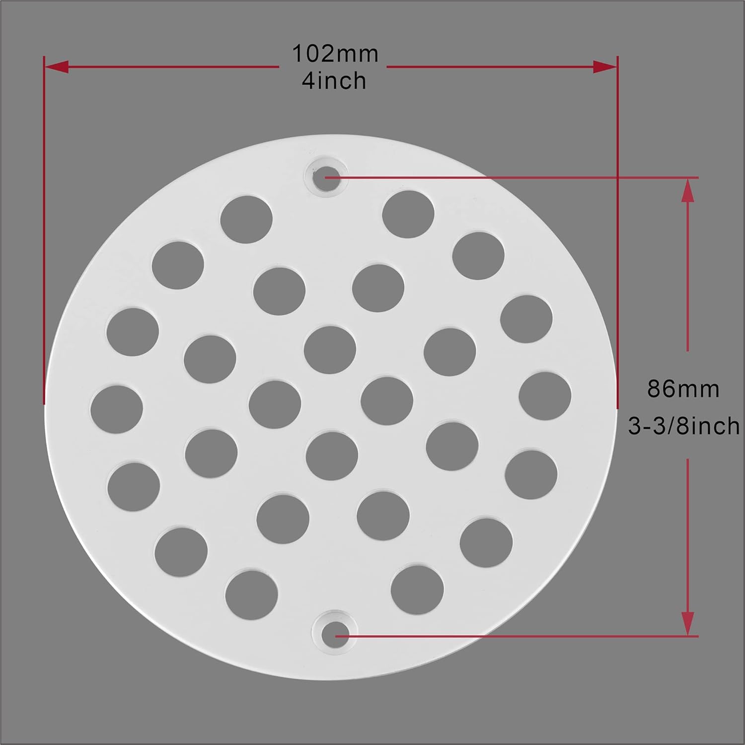 4-Inch Screw-in Shower Strainer Drain Cover Replacement Floor Strainer(White)
