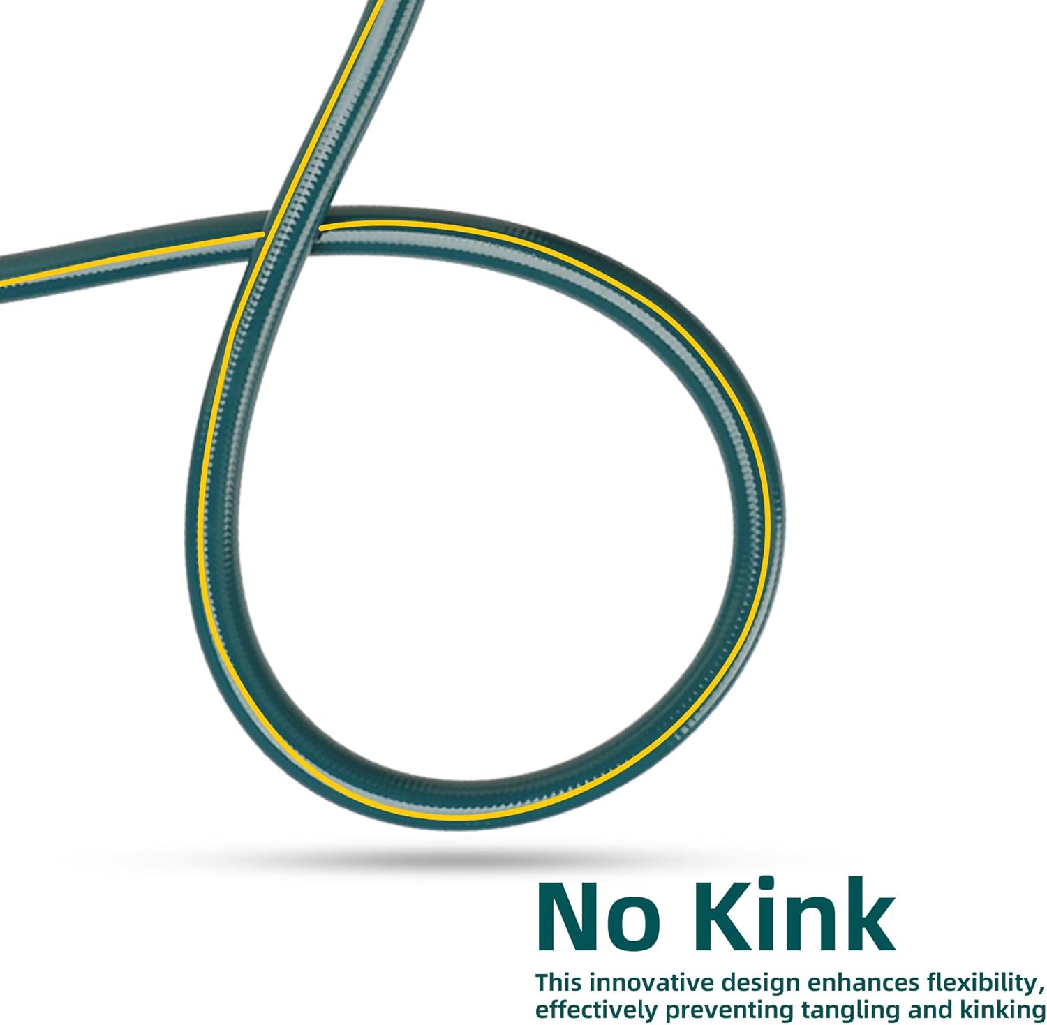 Solution4Patio Long Green Garden Hose 3/4 in. x 50 ft. -Kink Free, No Leaking, Male/Female Fittings -Heavy Duty Durable Flexible Lightweight Water Pipe -Brass Aluminum Ends for Household & Commercial