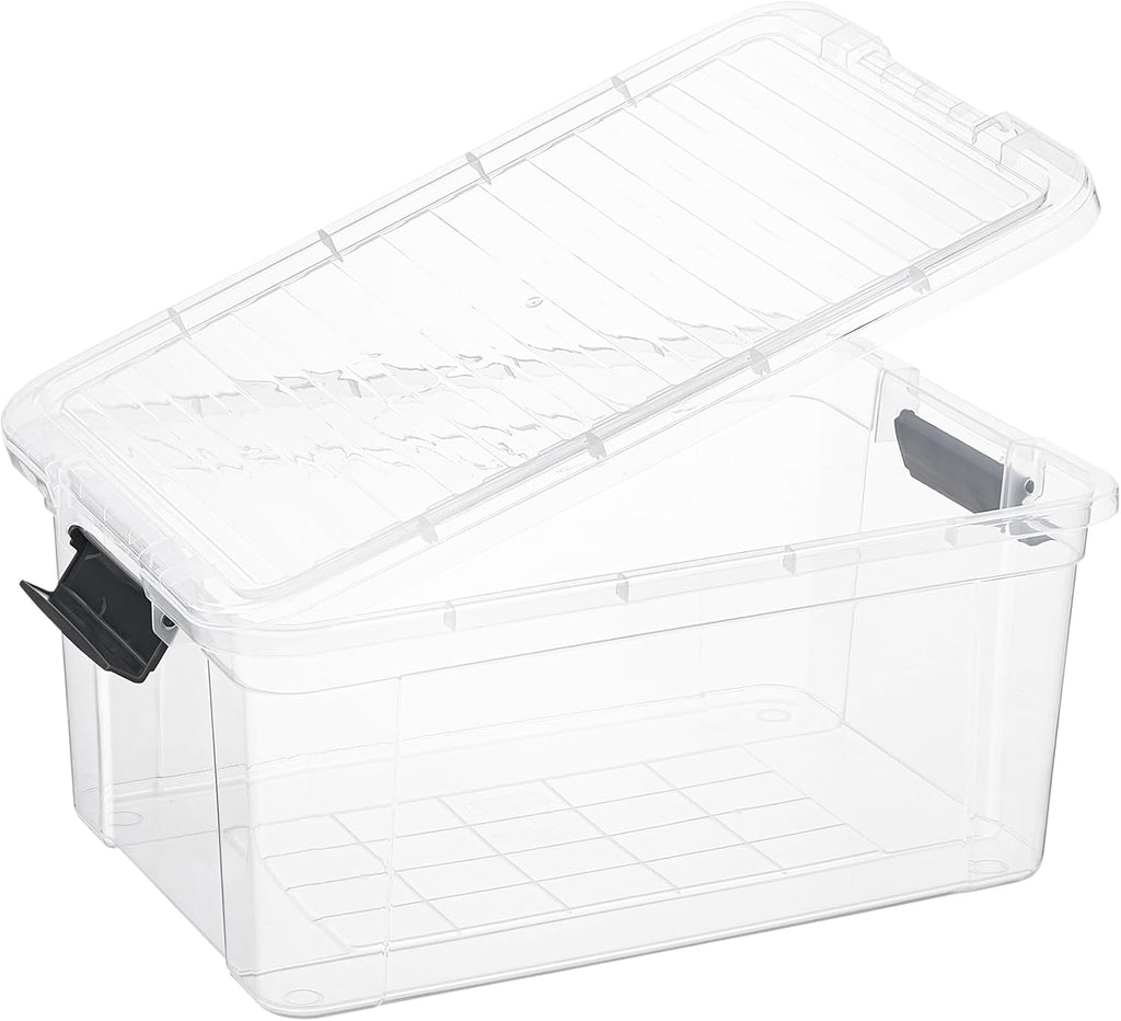 Superio Clear Storage Boxes with Lids, 20 Quart Plastic Container Bins for Organizing, Stackable Crates, BPA Free, Non Toxic, Odor Free, Organizers for Home, Office and Dorm, 4 Pack