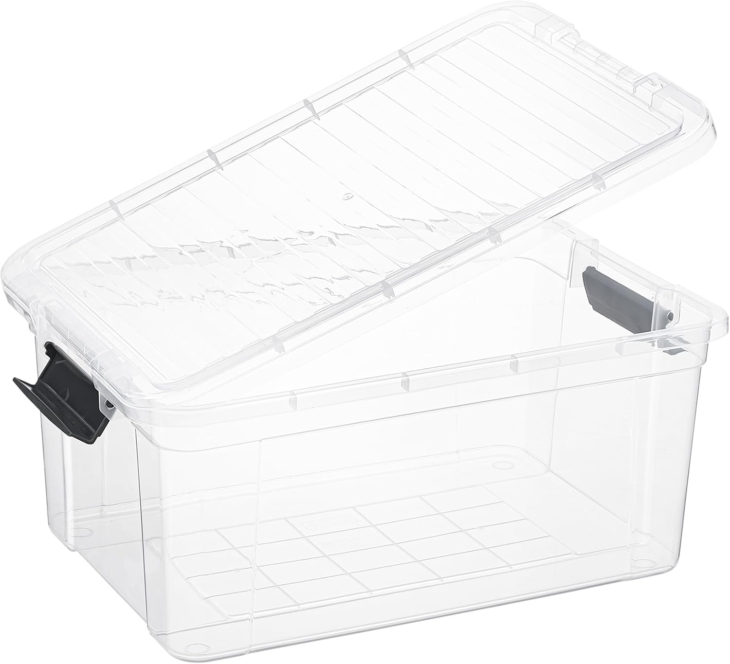 Superio Clear Storage Boxes with Lids, 20 Quart Plastic Container Bins for Organizing, Stackable Crates, BPA Free, Non Toxic, Odor Free, Organizers for Home, Office and Dorm, 4 Pack
