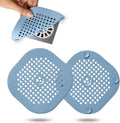 2 Pack Drain Hair Catcher Silicone Drain Protector Hair Stopper with Suction Cup for Shower Kitchen Bathroom Lake Blue