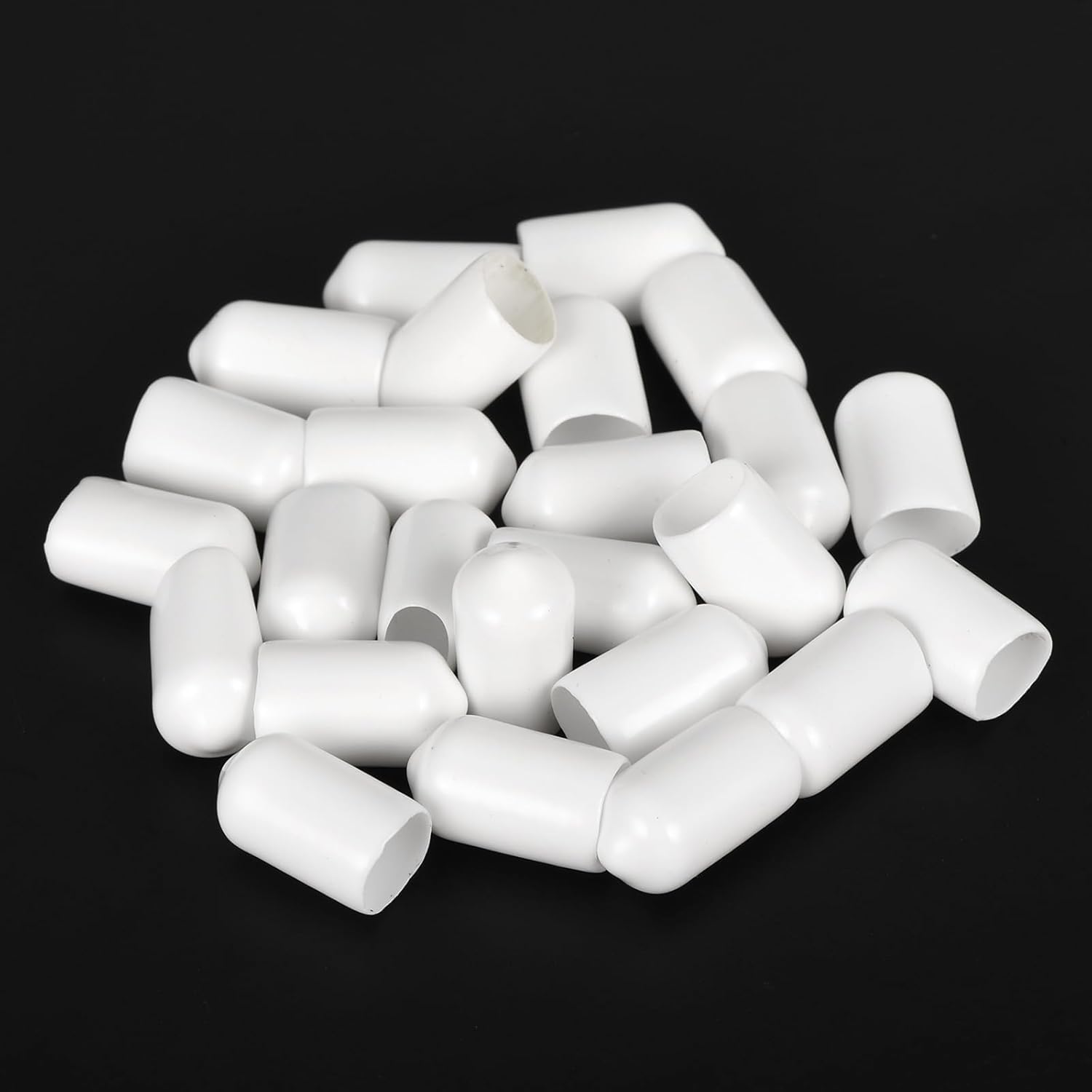 uxcell 20pcs Rubber End Caps 9mm ID Vinyl Round End Cap Cover Screw Thread Protectors White