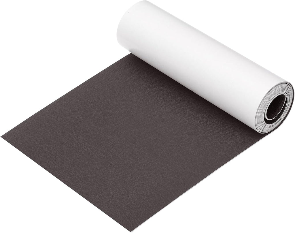 PATIKIL Leather Patches Tape for Furniture, 6.3 x 61 Inch Self Adhesive Vinyl Leather Repair Kit Cover Sheet for Couch, Sofa, Car Seats, Office Chair, Deep Coffee