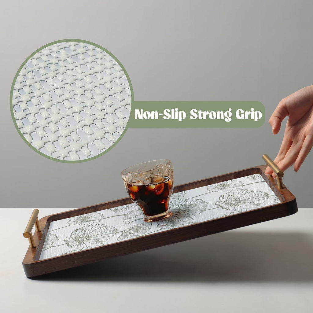 Shelf Liner for Kitchen Cabinets Non Adhesive Kitchen Drawer Liner,Non-Slip Lotus Cabinet Liner Shelf Paper,Pantry Shelf Liners for Cabinets Dresser Cupboard Liner Decorative 15.7In x 16.4FT