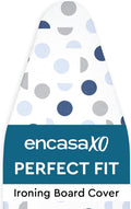 Encasa XO Ironing Board Cover and Pad 54"x15" - Thick 3mm Felt Padding, Drawstring Tightening & Lock, Easy Fit, Scorch & Stain Resistant, Fits Standard Large Ironing Board - Blue Moon