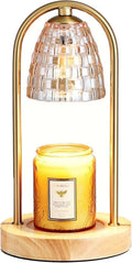 Candle Warmer Lamp with Timer and Dimmer, Electric Scented Wax Warmer for Bedroom, Home Decor Aroma Candle Holder Night Light/Table Lamp - Gift (ABC-Golden-Oval)