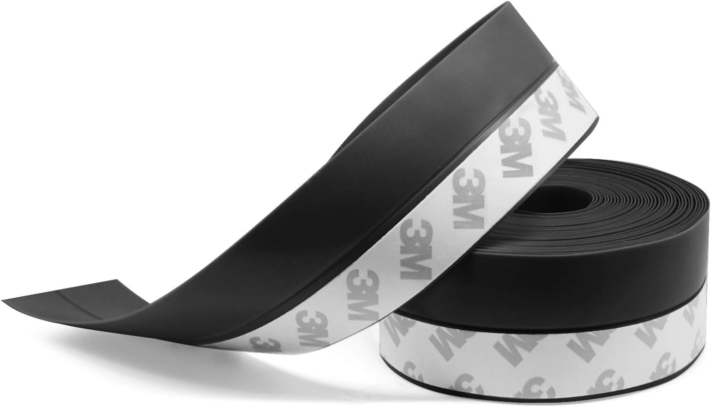 TAROSE Weather Stripping, Silicone Door Seal Strip Door, 16 Feet Long Black (Width 45mm)