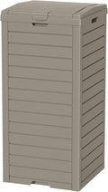 Outdoor Trash Can Waterproof Resin Garbage Bin, 31 Gallon with Tiered Lid and Drip Tray, for Patio, Backyard