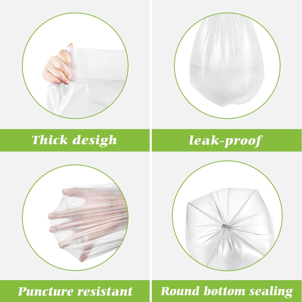Teivio 3 Gallon 150 Counts Strong Trash Bags Garbage Bags, Bathroom Trash Can Bin Liners, Small Plastic Bags for Home Office Kitchen Kitchen, Clear