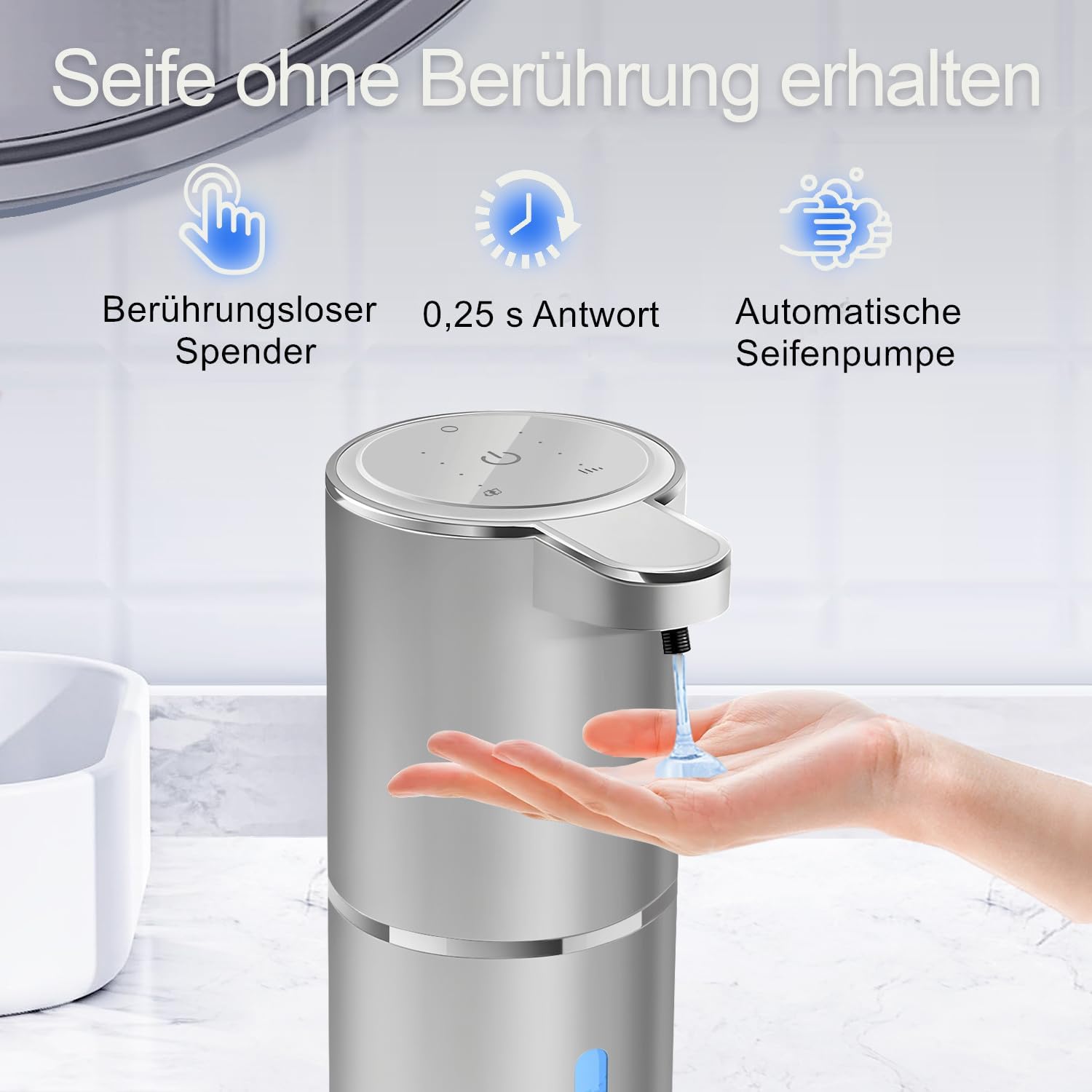 Automatic Liquid Soap Dispenser Bathroom Kitchen Dish Liquid Body Shampoo Shower Gel Hand Free Liquid Wall Mount Touchless Soap Dispenser 380ml Auto Liquid Dispenser Sylfu