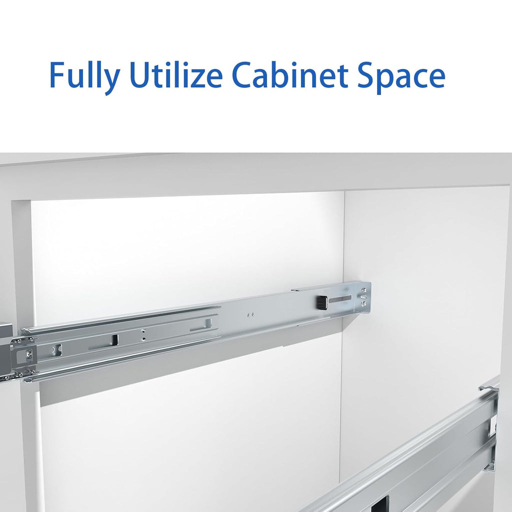 Double Pull Out Under Cabinet Trash Can 35 Qt Garbage Bin for 15" x 1.5" Face Frame, Grey -Only for 18" W*24" D Cabinet