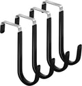 HOOSUN 4 Pack Over The Door Hooks,4.96In Hooks for Hanging Heavy Duty Door Hanger,Towel Hanger Hook Holders,Hangers Hook for Hanging Clothes,Towels,Hats,Coats,Bags (Black)