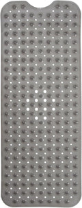 ENKOSI Bathtub Mat – 40 x 16 Inch Extra Long Non Slip Shower Mat – Anti Slip Grey Bath Mat with Suction Cups and Drain Holes – Bathroom Mat for Smooth Tubs and Shower Floors (40x16 Clear Grey)