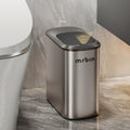 MRBIN Stainless Steel Motion Sensor Bathroom Trash Can, 10L / 2.6gal Slim Smart Toilet Waste Basket with Lid, Automatic Touchless Kitchen Bucket for Narrow Restroom, Vanity, Rv, Eclipse Grey