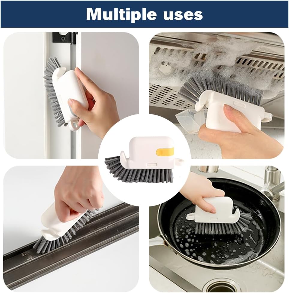 Window Cleaning Brush, 3-in-1 2025 New Magic Window Groove Cleaning Brush Set - Hand-Held Track Cleaner Tool for Sliding Doors, Window Sills, Tile Grout, Shutters, Deep Scrub Brush for Home (Orange)