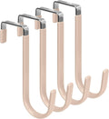 FYY Over The Door Hooks, 4 Pack Door Hangers Hooks with Rubber Prevent Scratches Heavy Duty Organizer Hooks for Living Room, Bathroom, Bedroom Hanging Clothes, Towels, Hats, Coats, Bags Nude