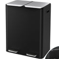 Arlopu 16Gal Dual Trash Can w/2 Built-in Box for Odor Control, Hands-Free Kitchen Garbage Bin, Recycle Waste Dustbin, Soft-Close Lid, 2 Buckets,Foot Pedal, Side Handle, Airtight,for Home Office
