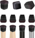 Ezprotekt 24 Pcs Extra Small Square Chair Leg Floor Protectors, Silicone Felt Furniture Pads, Dining Table Leg Caps Covers Protectors for Hardwood Floors No Scratches (S Fit: 0.55" - 0.75", Black)