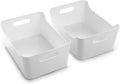 BINO Plastic Storage Bins - Small 2 Pack, White - THE SOHO COLLECTION - Pantry Organizers and Fridge Organizer