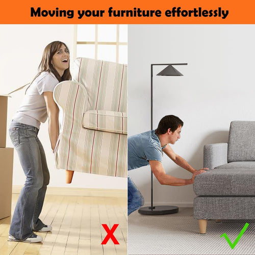 1-1/5 inches Stick Furniture Sliders, 24pcs Furniture Glides for Easy Moving on Carpet Hardwood (Beige)