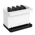 YOHOM Kitchen Sponge Brush Holder for Sink Black Dish Sponge Caddy Countertop Organizer Plastic Scrub Brush Holder with Dividers