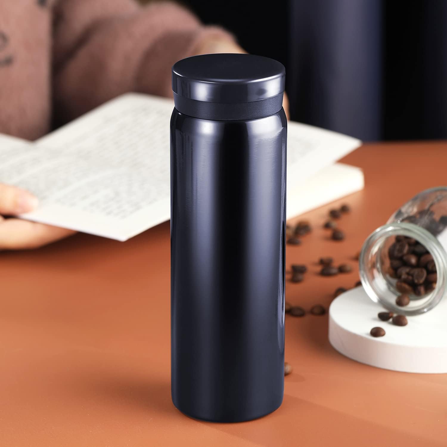 Mini Thermos Cute Water Bottle - 7 oz Tiny Insulated Vacuum 18/10 Stainless Steel Small Flask - Leak Proof & Spill Proof & Keeps Cold and Hot for Drink, Coffee, Tea - Blue