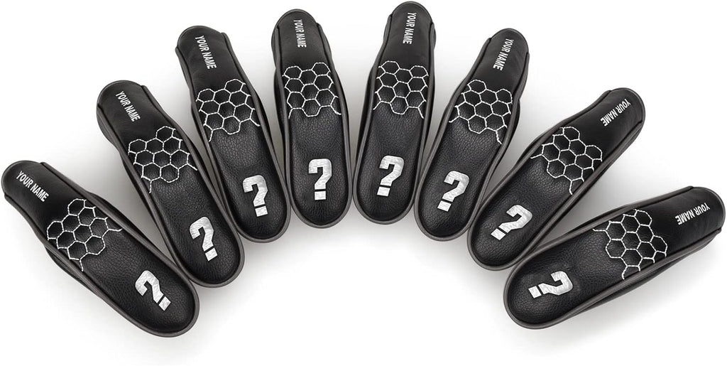 mytag 8PCS Golf Hybrid Iron Covers Set, Knit Hybrid Head Covers, Fits Cobra T Rail, Cleveland Launcher, Wilson Launch Pad, Tour Edge Hot Launch - Customizable