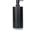 Matte Black Shampoo Dispenser Modern Refillable Pump Bottle with Embossed Text, Durable Resin Construction for Bathroom and Kitchen