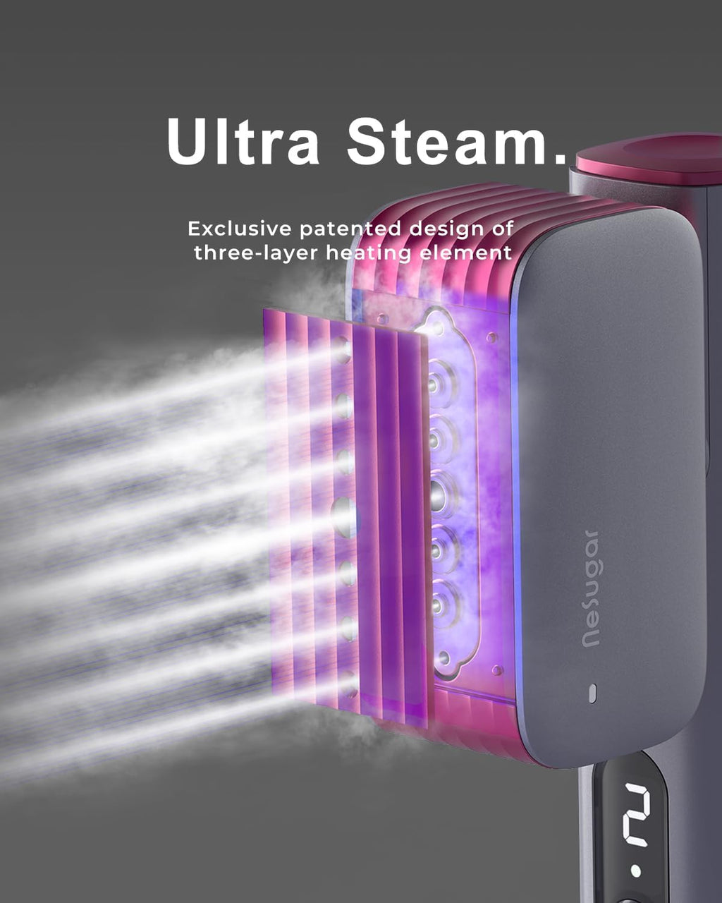 nesugar G2 Pro Smart Handheld Steamer for Clothes – Global Voltage Adaptation, Palm-Sized & Lightweight (0.8lb), Dual Steam Modes, Easy Wrinkle Remover, Auto Shut-Off, for Travel & Home (100-240V)