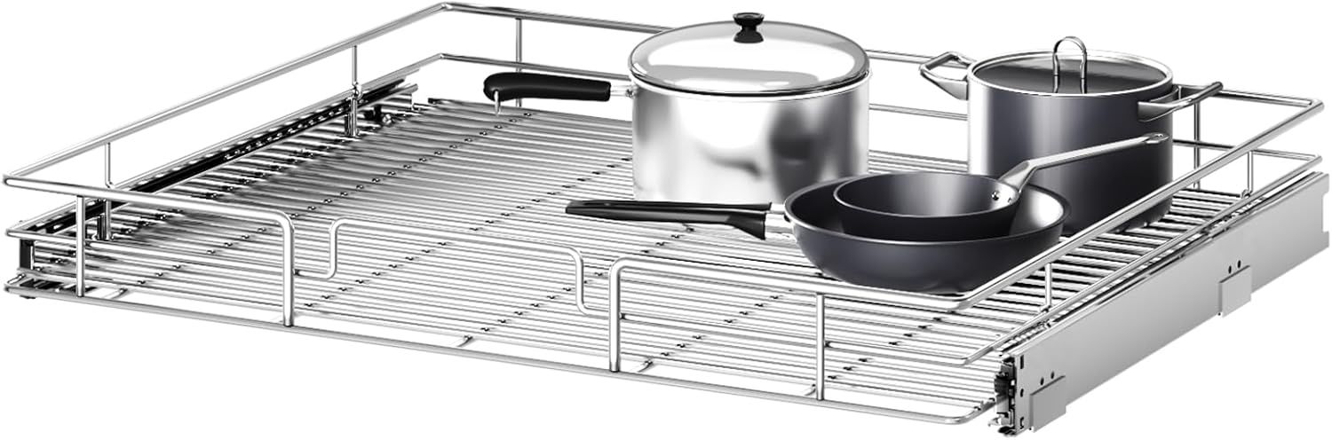 Pull Out Cabinet Organizer 30" W x 21½" D, Heavy Duty Cabinet Pull Out Shelves, Slide Out Drawers Organization for Kitchen Cabinets Bathroom
