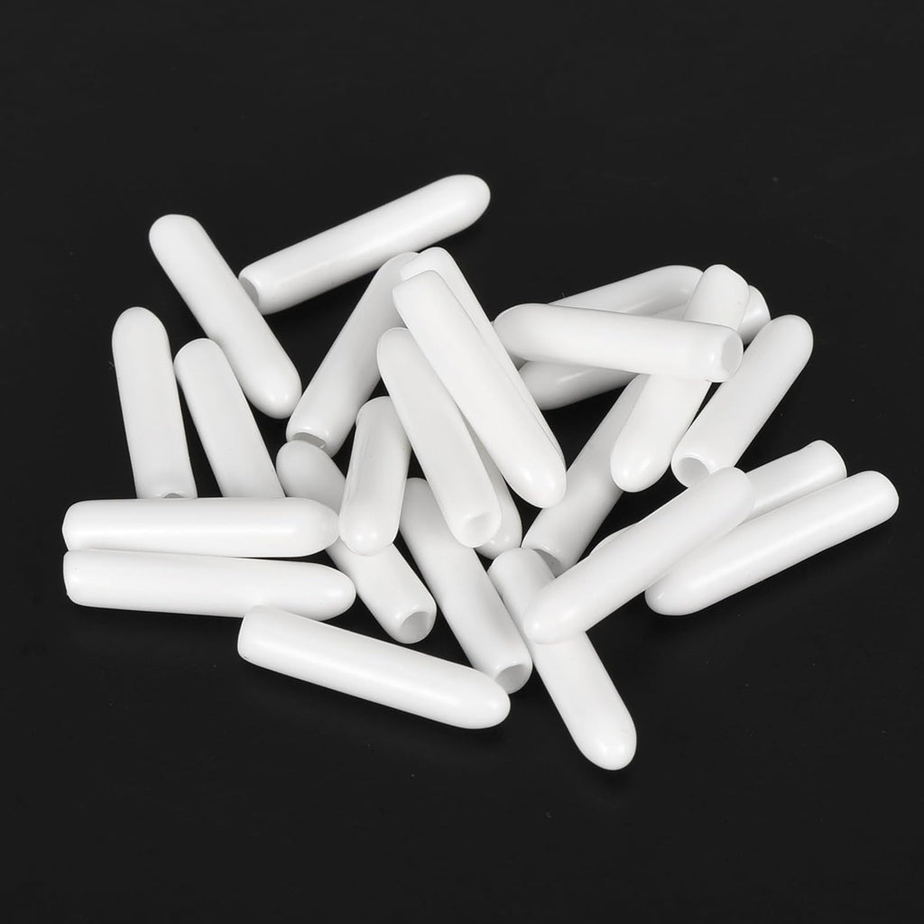 uxcell 20pcs Rubber End Caps 2mm ID Vinyl Round End Cap Cover Screw Thread Protectors White
