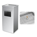 BEAMNOVA Trash Can Indoor Outdoor Metal Stainless Steel Commercial Garbage Can Industrial Garbage Enclosure Inside Cabinet with Lid Waste Container, Color Metallic, 31*25*61 cm / 12.2*9.8*24 in