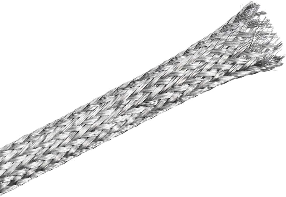 uxcell 3.3Ft - 15/64 Inch 304 Stainless Steel Sleeving Expandable Hose Cover