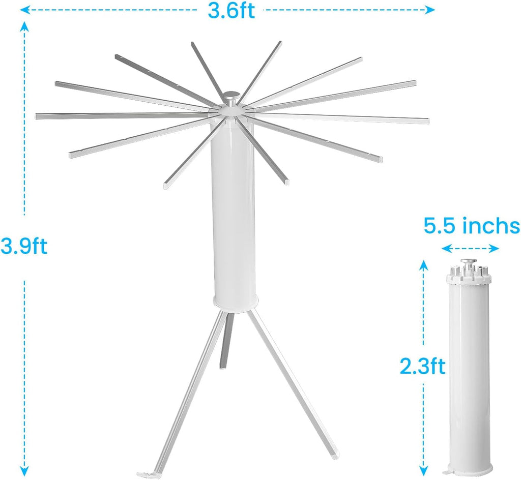 JOOM Tripod Clothes Drying Rack, Garment Rack Portable and Foldable Space Saving Laundry Drying Rack - Drying Rack Clothing Floor Folding Balcony Bedroom Household Aluminum
