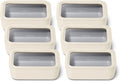Caraway 6pc Glass Food Storage Set – 6.6 Cup Food Containers (6) - Ceramic Coated - Non Toxic, Non Stick with Lids - Microwave Safe - Cream