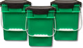 House Naturals 4 Gallon Square Food Grade Bucket Pail with Plastic Handles and Lid (Pack of 3) Made in USA containers (Green)