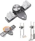Mop and Broom Holder Wall Mount, No Punching Required Broom and Mop Organizer Wall Hanging with Hooks for Bathroom, Laundry Room, Garage, Kitchen,Garden Tool Organizer Storage (1pcs Gray)