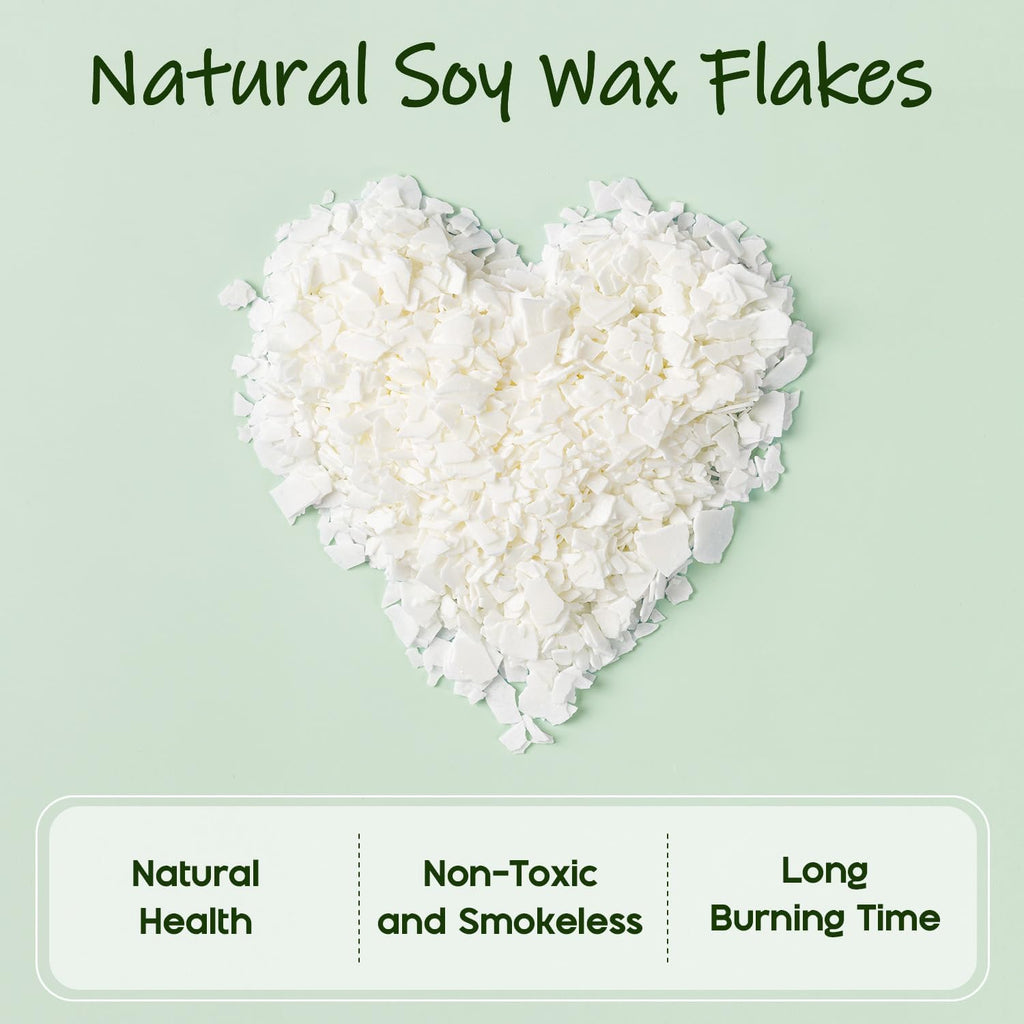 UNOTENA Soy Wax Flakes for Candle Making, Natural Candle Wax, Farm-Sourced, No Additives, Safe and Pure, 2.2LB